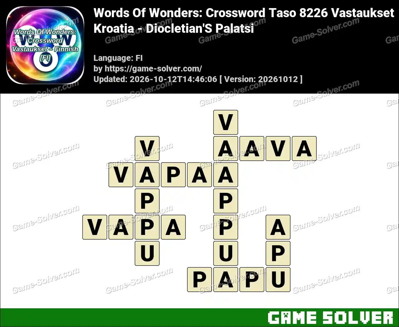 Words Of Wonders: Crossword Taso 8226 Vastaukset – Kroatia – Diocletian’S Palatsi